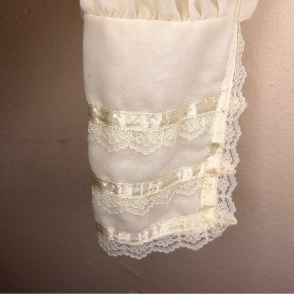 Vintage 1970s Jessica’s Gunnies Ivory Cream Blouse Long Sleeve Victorian XS - Picture 4 of 16